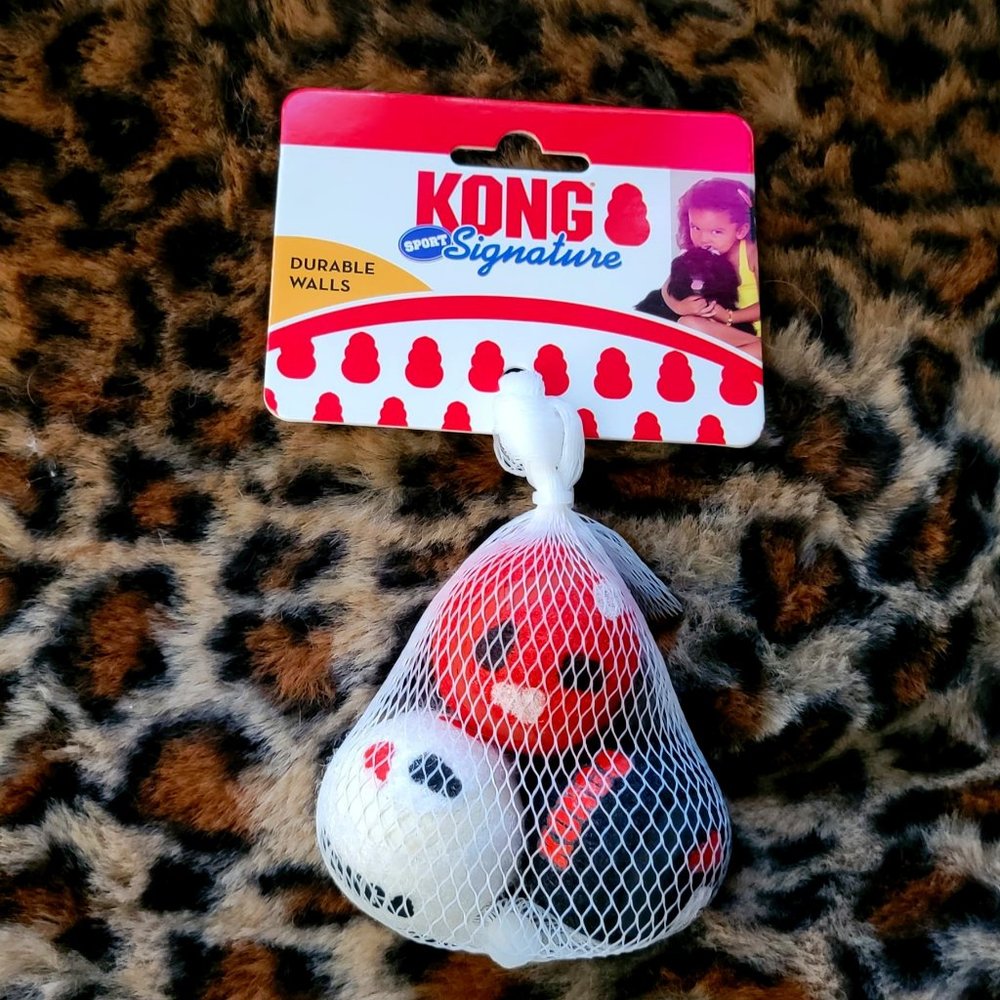 Kong Dog Sport Signature Balls Durable Mini 3 pack... New!